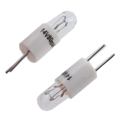 RS PRO Bi-Pin Indicator Light, Clear, 14V, 80mA, 1000h, T-1¾, 5.87mm Diameter 577-516