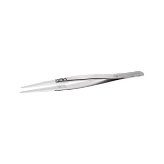 ideal-tek Zirconia Toughened Alumina, Stainless Steel Tweezer, Straight Fine Round Flat Tips, 140mm 2AMZ.SA.0