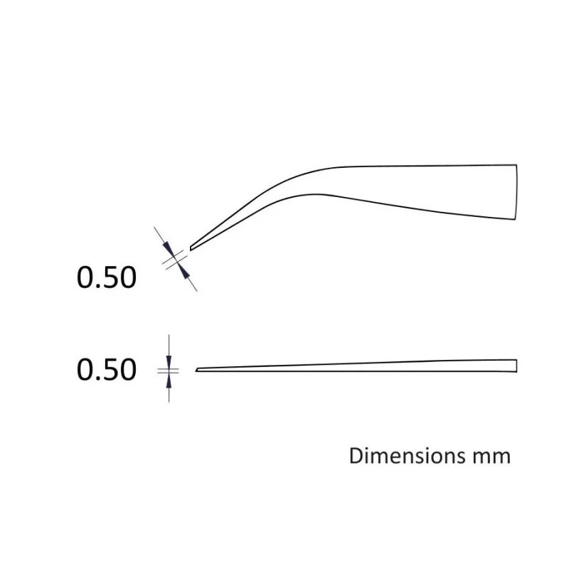 ideal-tek 40mm Polyetheretherketone Carbon Fibre Very Fine Curved ESD Safe Tweezer Tips A7CP