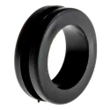 RS PRO PLIO Black Polyvinyl Chloride Cable Grommet 22 mm Panel Hole, 18 mm Cable Diameter, Pack of 100 136-7405