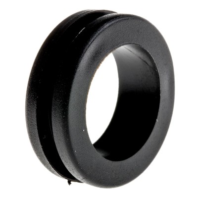 RS PRO PLIO Black Polyvinyl Chloride Cable Grommet 22 mm Panel Hole, 18 mm Cable Diameter, Pack of 100 136-7405