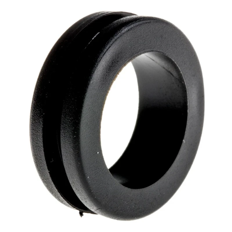 RS PRO PLIO Black Polyvinyl Chloride Cable Grommet 22 mm Panel Hole, 18 mm Cable Diameter, Pack of 100 136-7405