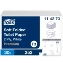 Tork Premium Toilet Roll 2-Ply, 252 Sheets, Hygienic Dispensing, White, 114273