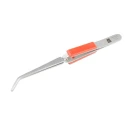 RS PRO Stainless Steel Bent Serrated Tweezer, Reverse Action, 165mm Anti-Magnetic Anti-Acid 136-9809