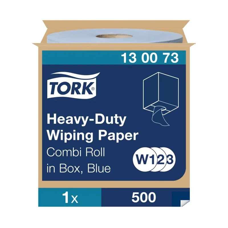 Tork Roll Paper Towel 170 m x 258 mm, 500 Sheets, 2 Plies, Blue, Heavy-Duty Multipurpose Wipes 130073