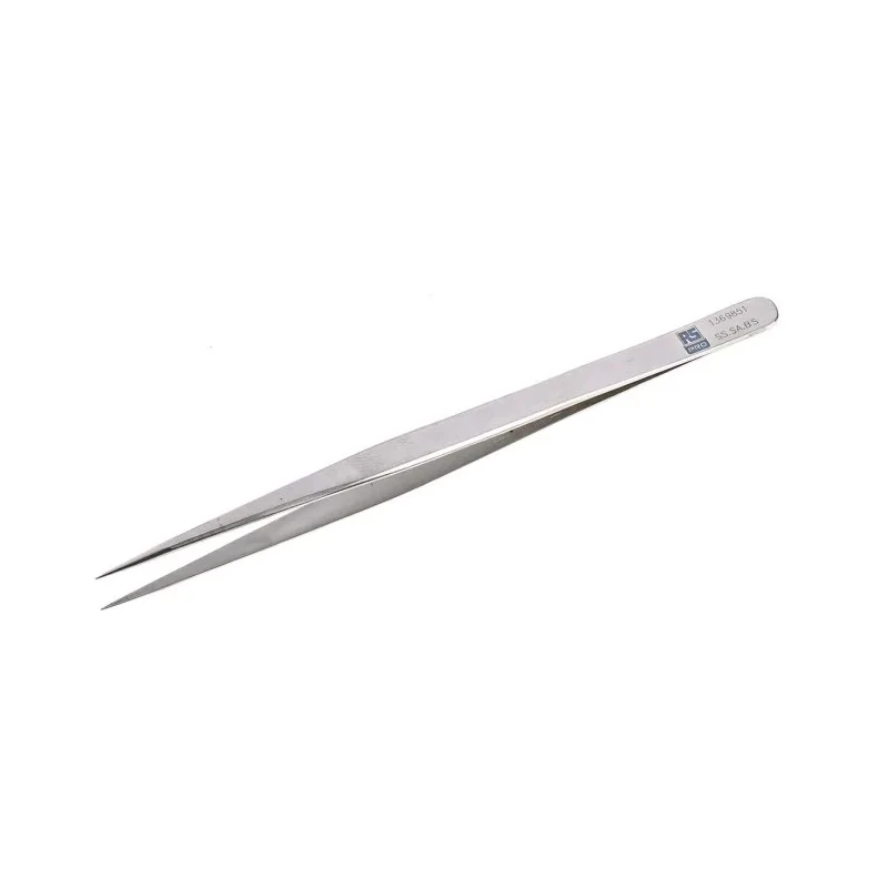 RS PRO 140mm Stainless Steel Fine Tweezer Anti-Magnetic Anti-Acid 136-9851