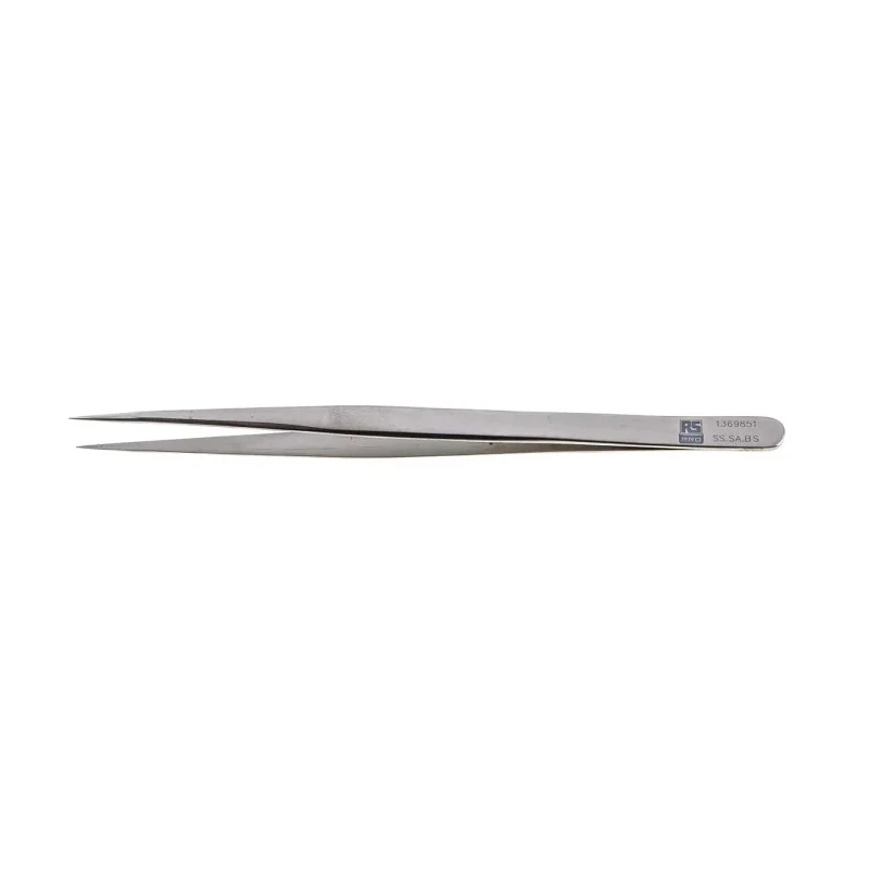 RS PRO 140mm Stainless Steel Fine Tweezer Anti-Magnetic Anti-Acid 136-9851