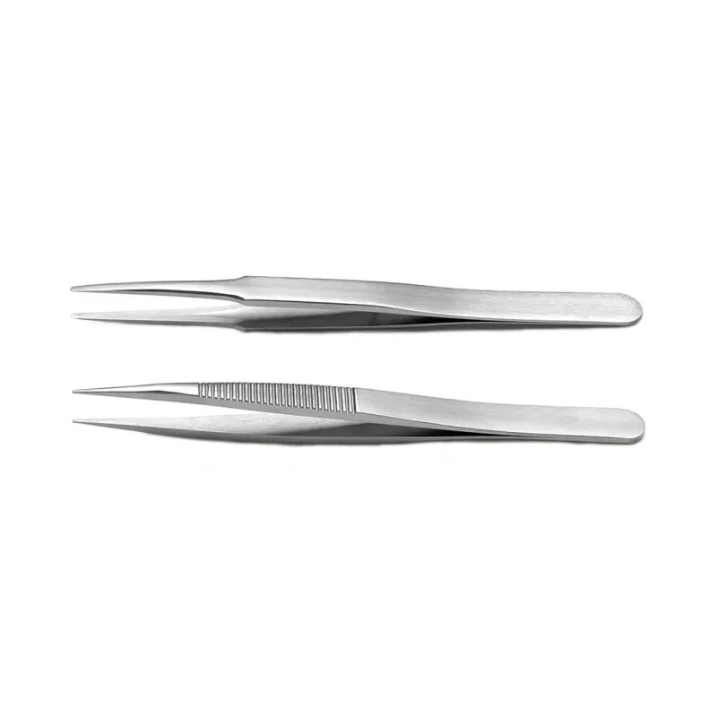 RS PRO Stainless Steel Tweezer Set Anti-Magnetic, Anti-Acid, 2 Pieces 136-9885