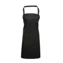 RS PRO Black Reusable Cotton Polyester Apron 860 mm Length 1 Pocket Industrial Model 137-0451