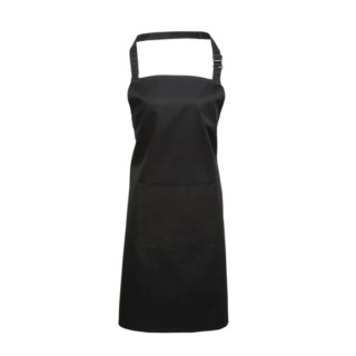 RS PRO Black Reusable Cotton Polyester Apron 860 mm Length 1 Pocket Industrial Model 137-0451