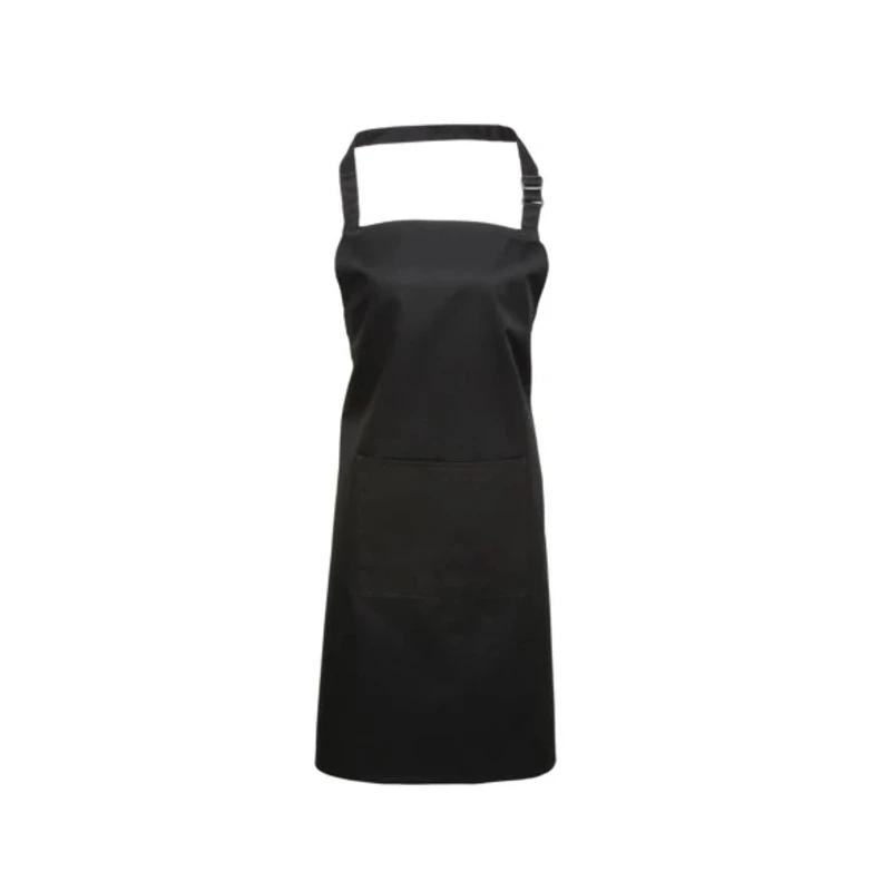 RS PRO Black Reusable Cotton Polyester Apron 860 mm Length 1 Pocket Industrial Model 137-0451