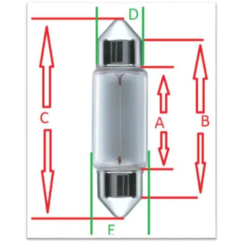Osram SV8.5-8 Automotive Incandescent Lamp, Clear, 12V, 5W, 2000 h Lifespan, 6418