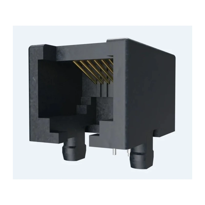 Amphenol Communications Solutions RJ45 Modular Jack PCB Mount Cat3 Tin Plated Brass Alloy Shield Female Connector 92250-088LF