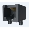 Amphenol Communications Solutions RJ45 Modular Jack PCB Mount Cat3 Tin Plated Brass Alloy Shield Female Connector 92250-088LF