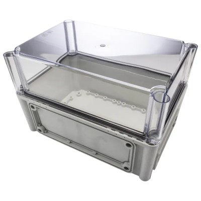 Fibox Flanged EK Series Polycarbonate Enclosure with Transparent Lid, , IP66, IK08, 180mm Height, 280mm Length, 190mm IP67