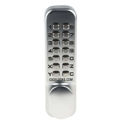 Codelock Steel Mechanical Code Lock Knob 150mm × 42mm Silver, Polished Brass 0155 SG