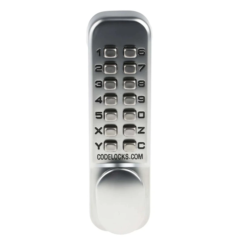 Codelock Steel Mechanical Code Lock Knob 150mm × 42mm Silver, Polished Brass 0155 SG