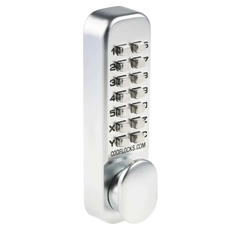 Codelock Steel Mechanical Code Lock Knob 150mm × 42mm Silver, Polished Brass 0155 SG