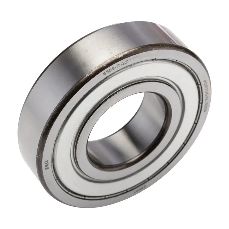 FAG Single Row Deep Groove Ball Bearing, Double Shielded, 45 mm ID, 100 mm OD, Steel, 8100 RPM 6309-2Z
