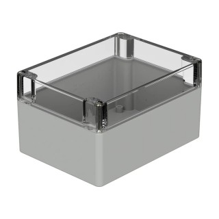 Bopla Euromas Series Polycarbonate Enclosure, Light Grey, Transparent Lid, IP66, IK07, 90x120x160mm 02238100