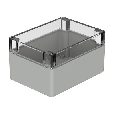 Bopla Euromas Series Polycarbonate Enclosure, Light Grey, Transparent Lid, IP66, IK07, 90x120x160mm 02238100