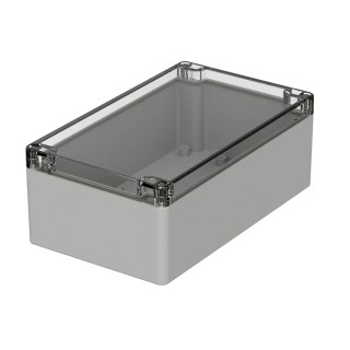 Bopla Flanged Polycarbonate Enclosure Grey Transparent Lid, IP66, 75x120x200 mm, UL94 V2, Euromas Series 02221100