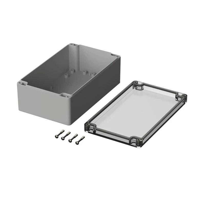 Bopla Flanged Polycarbonate Enclosure Grey Transparent Lid, IP66, 75x120x200 mm, UL94 V2, Euromas Series 02221100