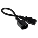 RS PRO Straight to Straight Power Cord 300 mm PVC, C13 to C14, 250V, 6A, Black 137-3334