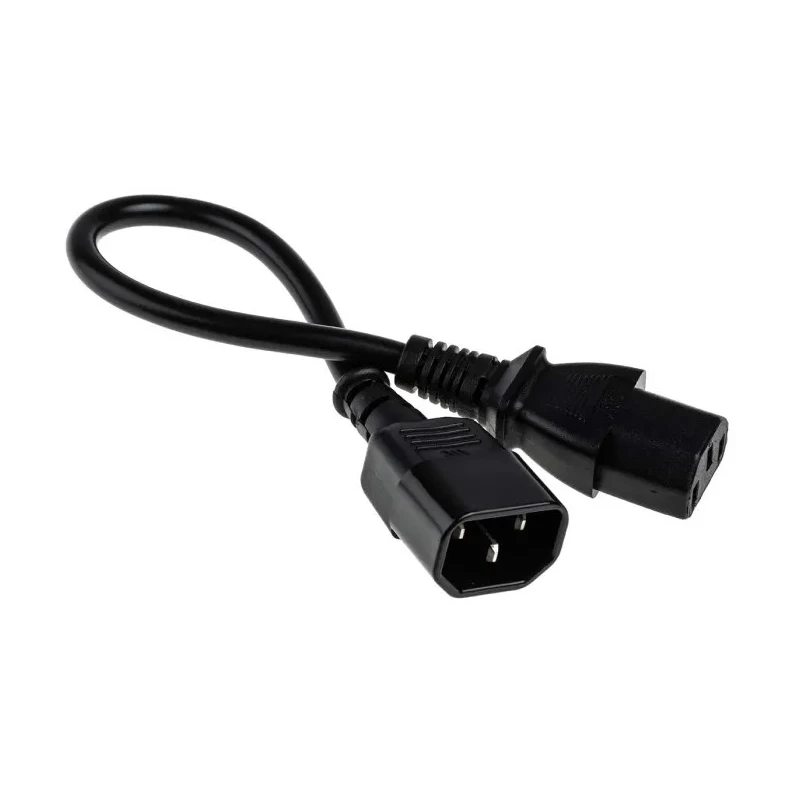 RS PRO Straight to Straight Power Cord 300 mm PVC, C13 to C14, 250V, 6A, Black 137-3334