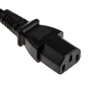 RS PRO Straight to Straight Power Cord 300 mm PVC, C13 to C14, 250V, 6A, Black 137-3334