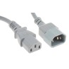 RS PRO Straight to Straight Power Cord 3 m Grey PVC, 250V, 10A, C14 to C19 Connectors 137-3354