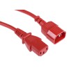 RS PRO Straight to Straight Power Cord, 2 m, 250V, 6A, Red PVC, IEC C13 to C14, 137-3345