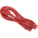 RS PRO Straight to Straight Power Cord, 2 m, 250V, 6A, Red PVC, IEC C13 to C14, 137-3345