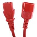 RS PRO Straight to Straight Power Cord, 2 m, 250V, 6A, Red PVC, IEC C13 to C14, 137-3345