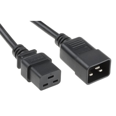 RS PRO Straight to Straight Power Cord, PVC, 1.5 m Grey, 16A, 250V, C19 to C20, 137-3364