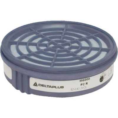 Delta Plus Dust Filter Cartridge for M6200 Jupiter Half Mask, Pack of 2, Grey, M6000P2R