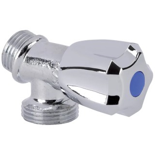 Sferaco Brass Stopcock BSP Male 1/2 Inch, Maximum Pressure 10 Bar, Chrome Finish 1325004