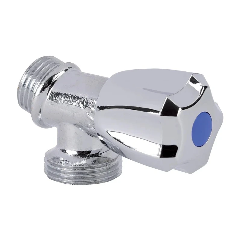 Sferaco Brass Stopcock BSP Male 1/2 Inch, Maximum Pressure 10 Bar, Chrome Finish 1325004
