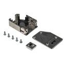TE Connectivity Zinc Angled D-Sub Backshell Strain Relief, Full Metal Shell, Quick Lock, Strain Relief, Silver 1-2308319-1