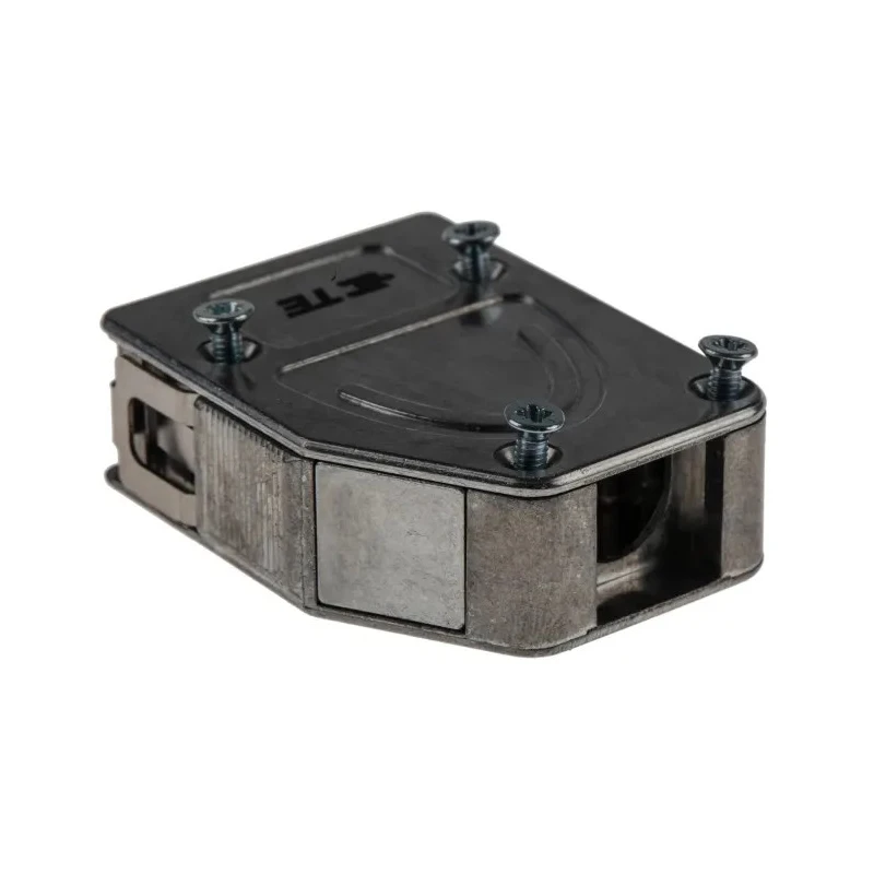 TE Connectivity Zinc Angled D-Sub Backshell Strain Relief, Full Metal Shell, Quick Lock, Strain Relief, Silver 1-2308319-1