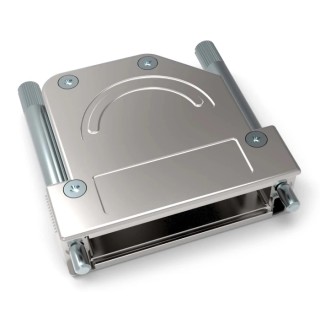 TE Connectivity Die Cast Zinc Angled D-Sub Backshell, 25 Way, Strain Relief, Silver, 1-2308342-6