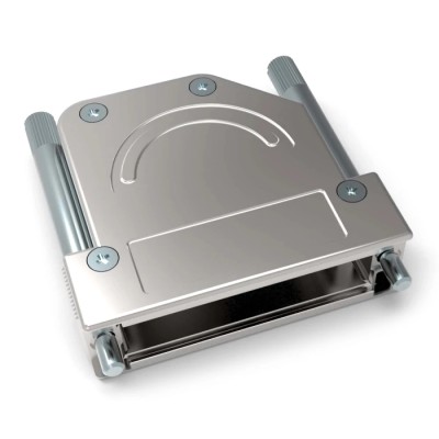 TE Connectivity Die Cast Zinc Angled D-Sub Backshell, 25 Way, Strain Relief, Silver, 1-2308342-6