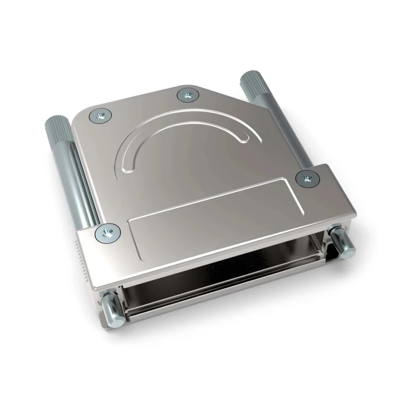 TE Connectivity Die Cast Zinc Angled D-Sub Backshell, 25 Way, Strain Relief, Silver, 1-2308342-6