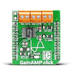 MikroElektronika GainAMP Click Programmable Gain Amplifier MikroBus Click Board for Dynamic Gain Changing MIKROE-2555