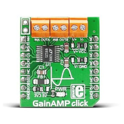 MikroElektronika GainAMP Click Programmable Gain Amplifier MikroBus Click Board for Dynamic Gain Changing MIKROE-2555