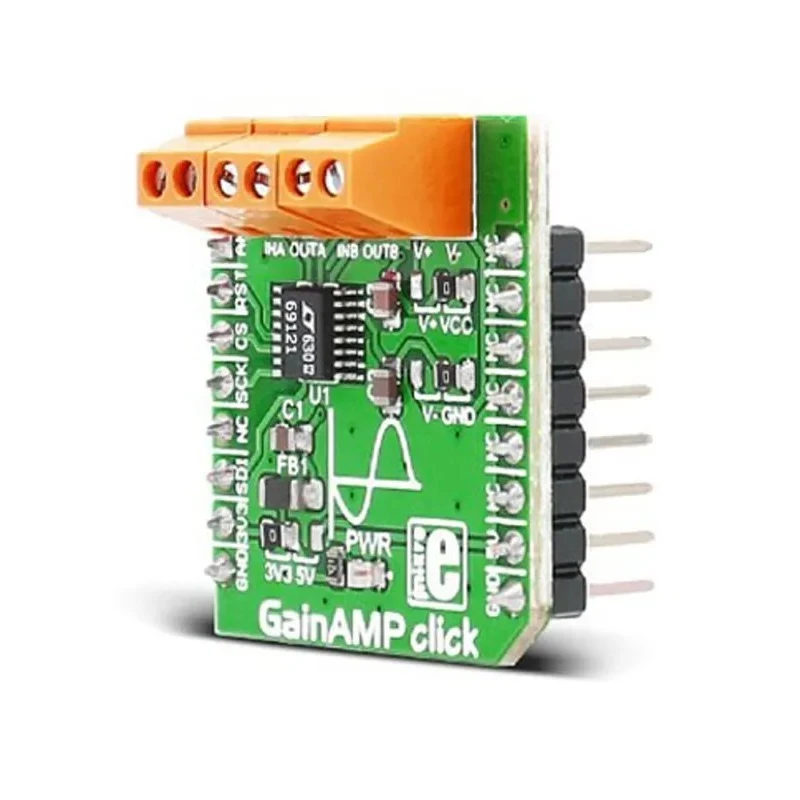 MikroElektronika GainAMP Click Programmable Gain Amplifier MikroBus Click Board for Dynamic Gain Changing MIKROE-2555