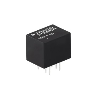 TRACOPOWER TDN 1-4812WI DC/DC Converter, 12V DC, 90mA, 18–75V DC Input, 1W, PCB Mount, DIP Package, -40°C to 90°C