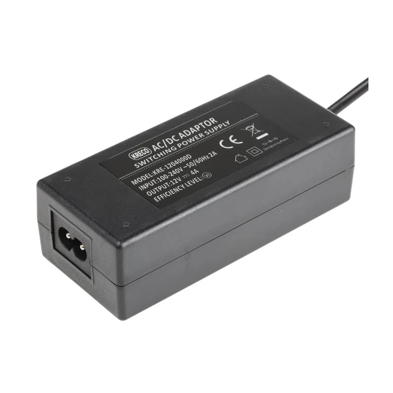 RS PRO AC/DC Adapter 48W, 12V DC Output, 4A, 2.1 x 5.5 x 12 mm Connector, IEC 320-C8, Desktop Mounting 139-2353