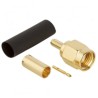 Amphenol RF SMA Series Coaxial Cable Connector Male Straight Crimp, 50Ω, 12.4GHz, Gold-Plated, Model 132114