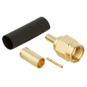 Amphenol RF SMA Series Coaxial Cable Connector Male Straight Crimp, 50Ω, 12.4GHz, Gold-Plated, Model 132114